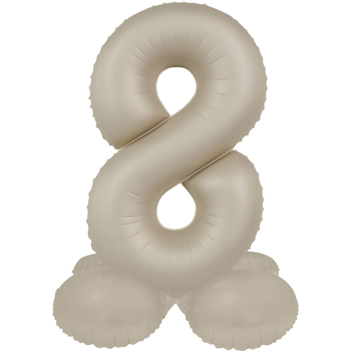 Palloncino numero 8 Creamy Latte Ultra Matte con supporto 41 cm