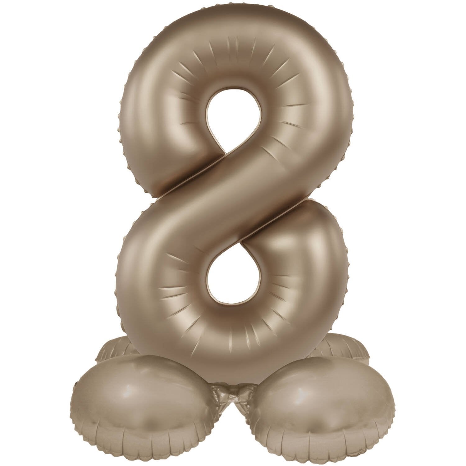 Palloncino numero 8 Starlight Gold con supporto 72 cm