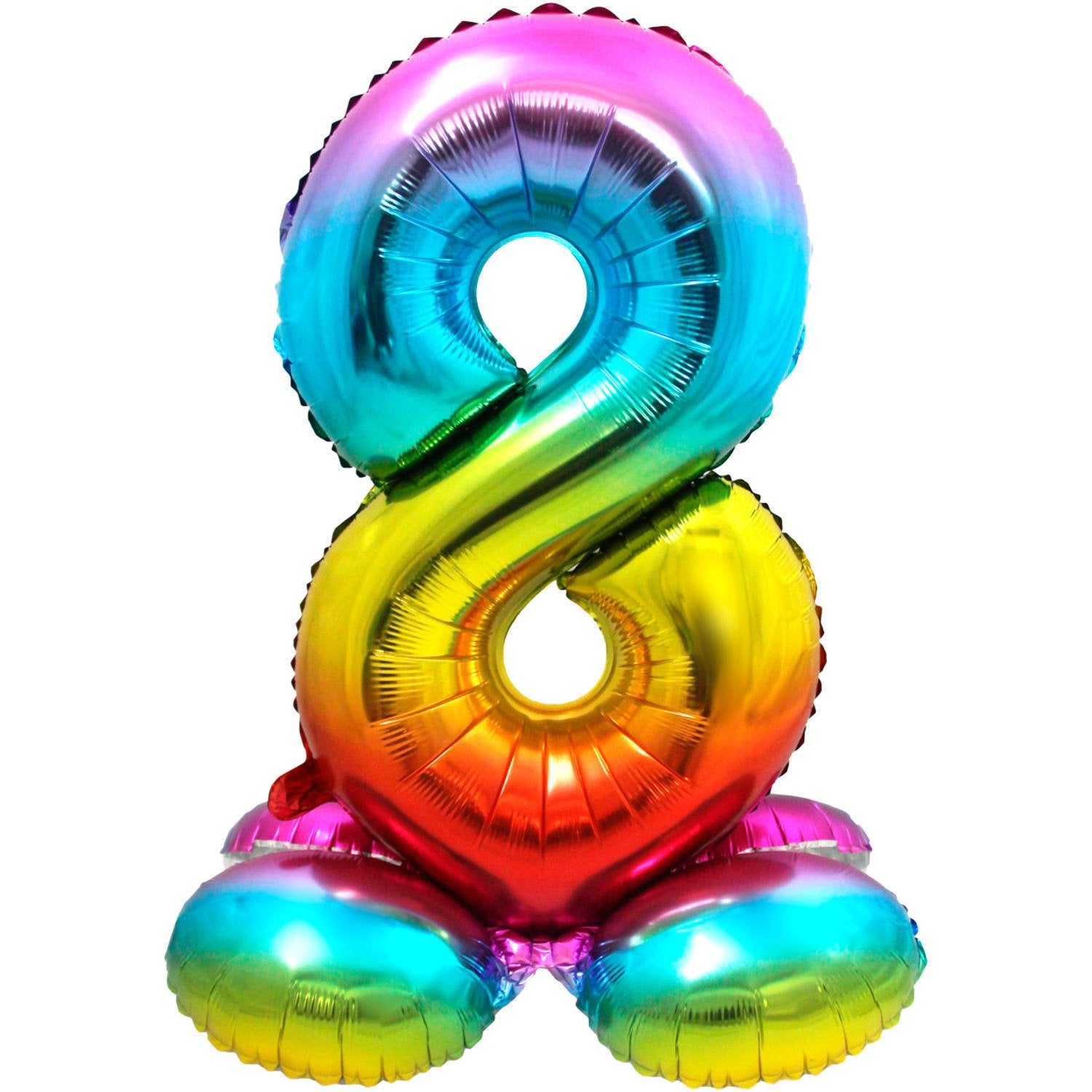 Palloncino numero 8, 72 cm, multicolore, con supporto