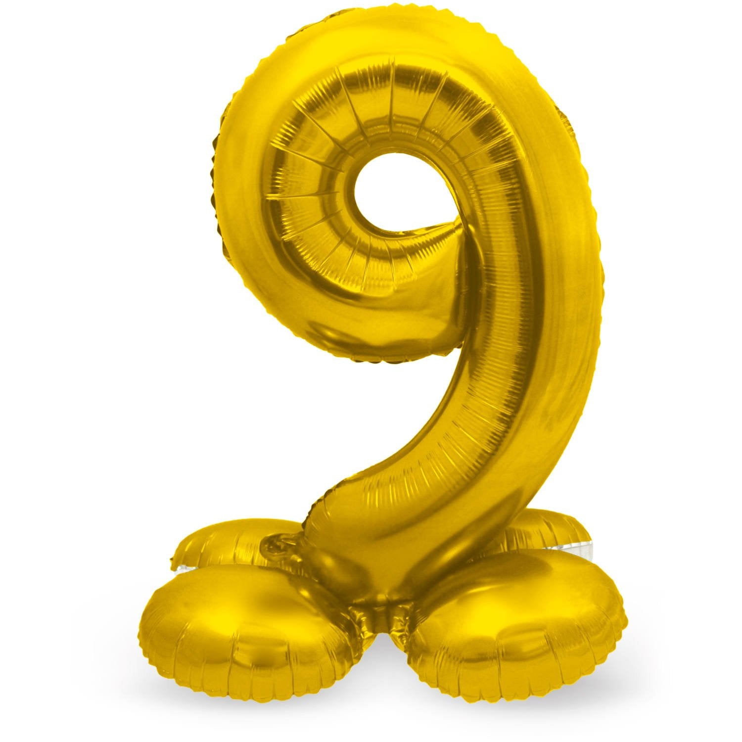 Palloncino numero 9 dorato da 72 cm con supporto