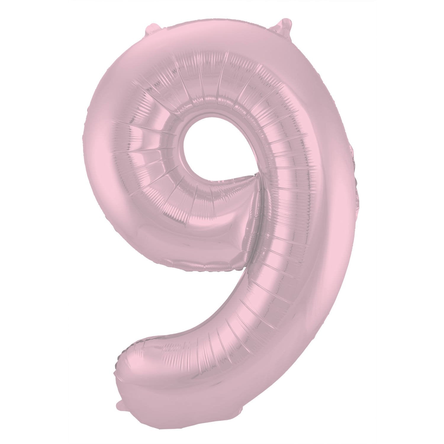 Ballon chiffre 9 86 cm rose pastel