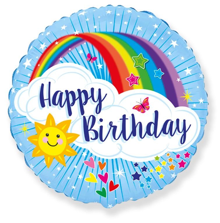 Ballon arc-en-ciel « Joyeux anniversaire » 45 cm