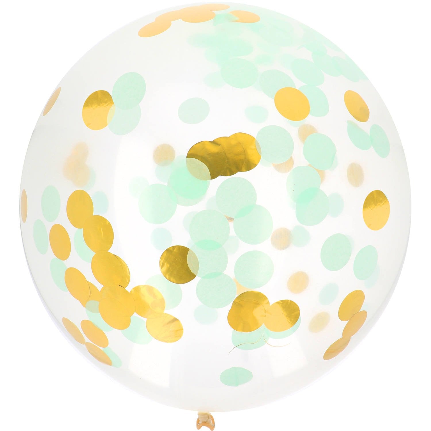 Palloncino coriandoli oro e menta 61 cm