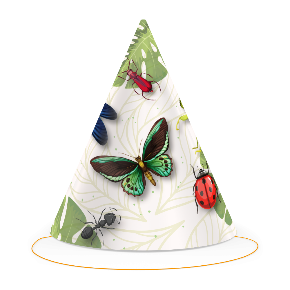 6 cappelli da festa a forma di insetto
