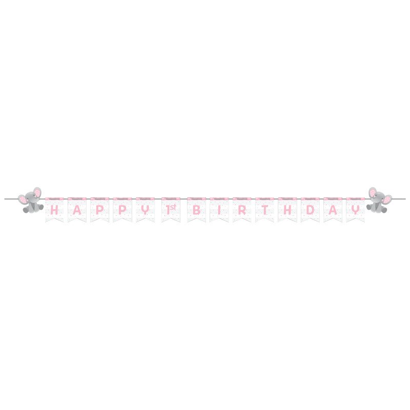Guirnalda Cuerda W/STICK PINK ELEPHANT