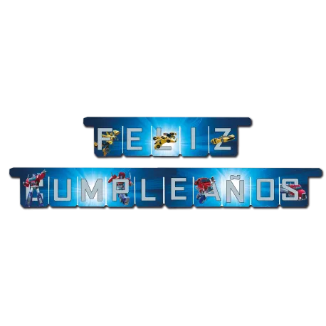Ghirlanda di buon compleanno Transformers spagnoli