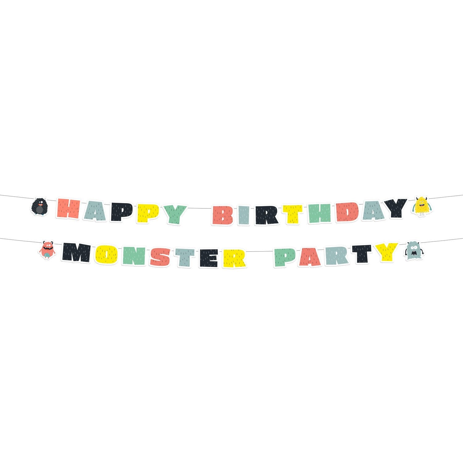 2 Guirnaldas Fun Monsters Happy Birthday 150 cm