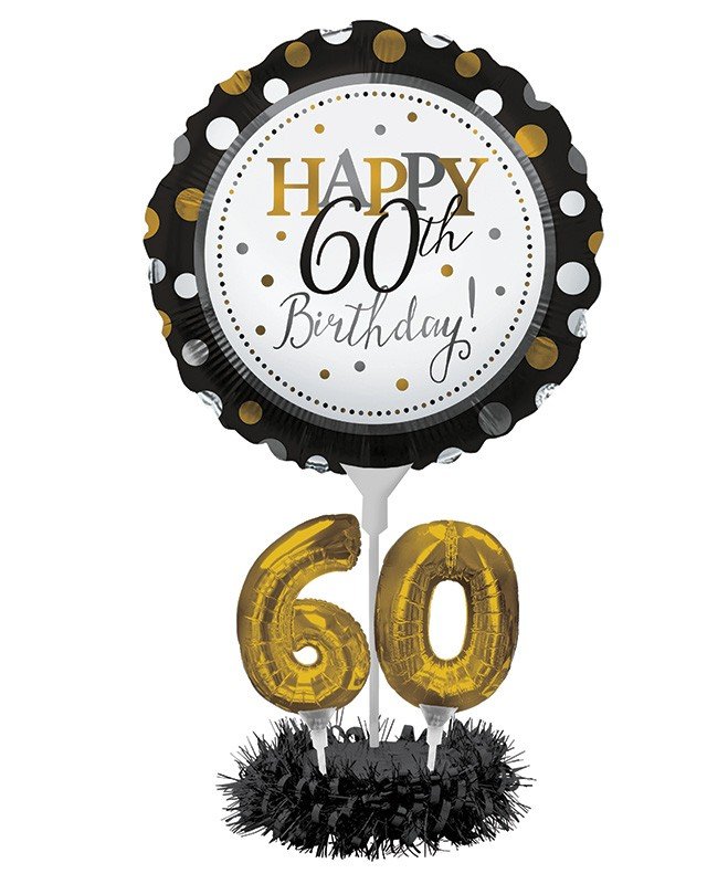 KIT DE CENTRE DE TABLE DE BALLONS POUR UN 60E ANNIVERSAIRE