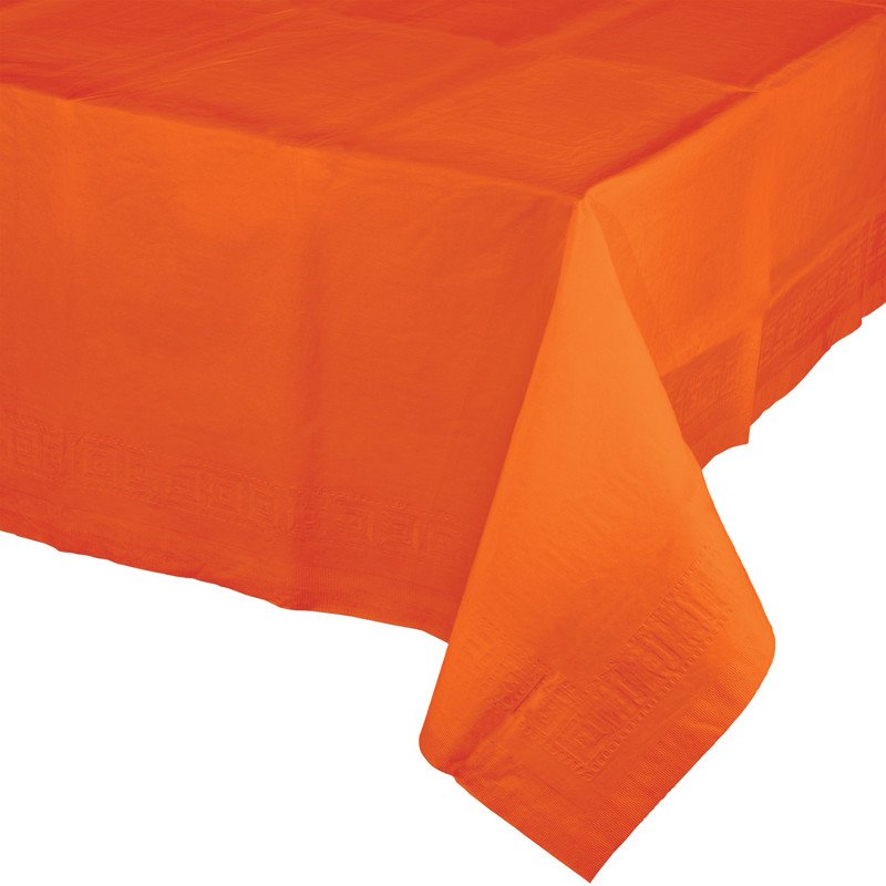 Nappe en papier 274 x 137 cm, couleur orange ensoleillé