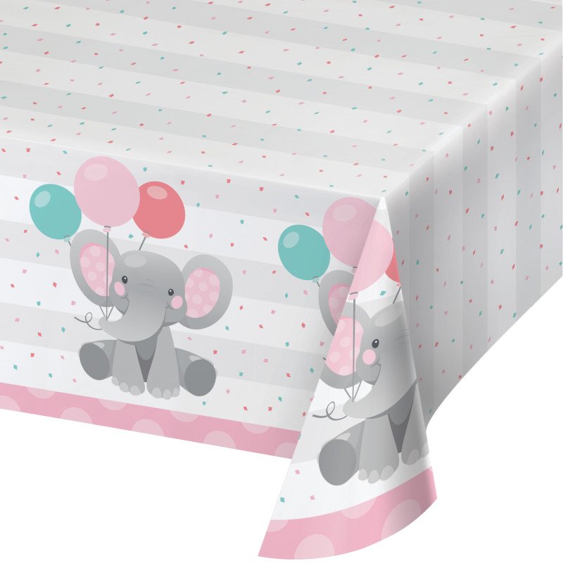 Nappe en papier 137 x 259 cm ÉLÉPHANT ROSE
