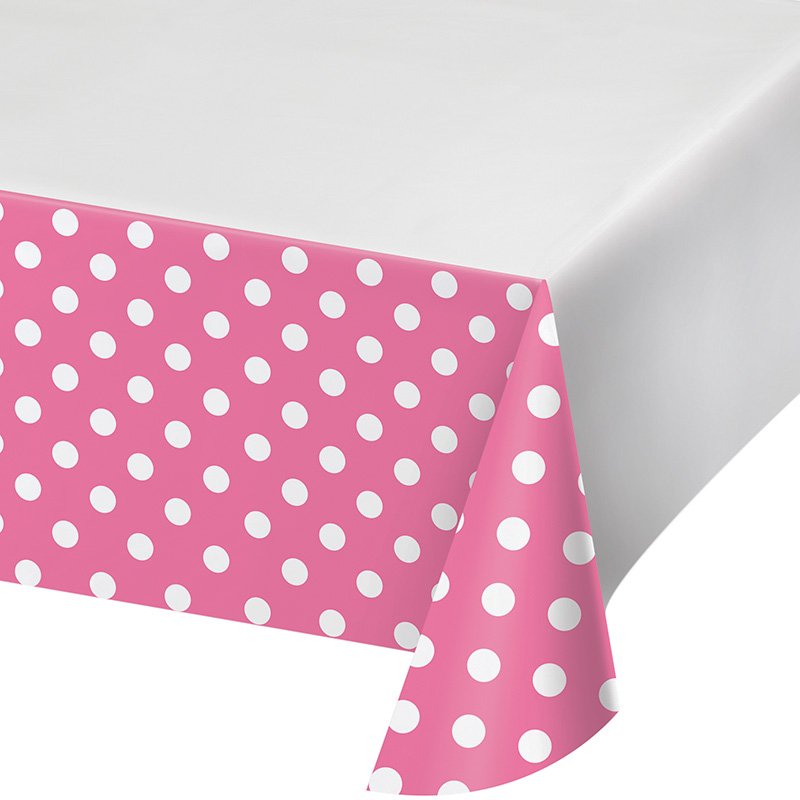 Tovaglia rosa a pois e strisce