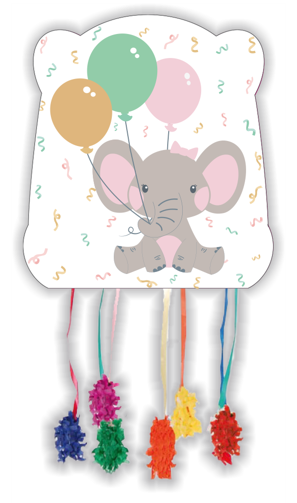 Piñata elefante rosa 28 x 33 cm