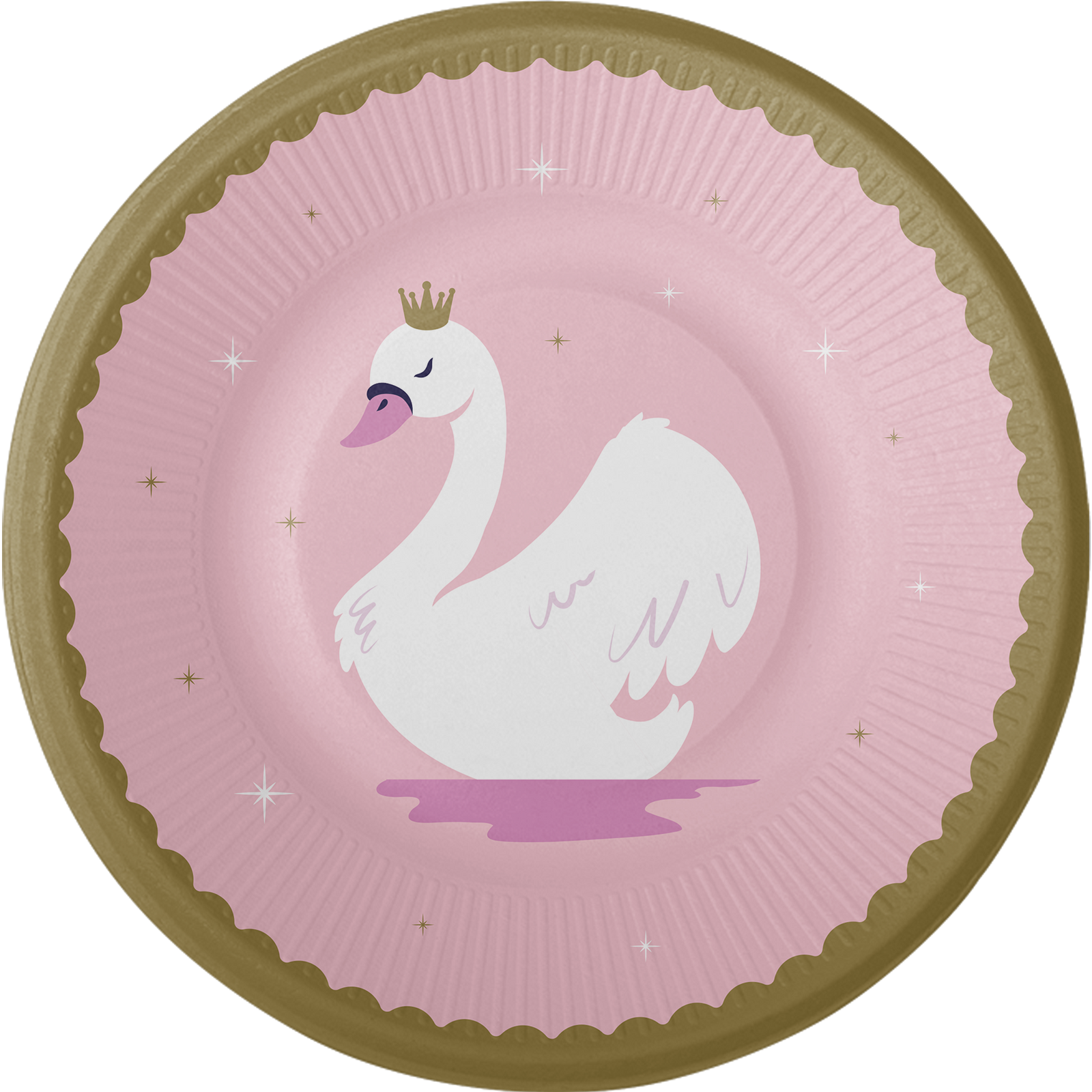8 assiettes 23 cm STYLISH SWAN PARTY
