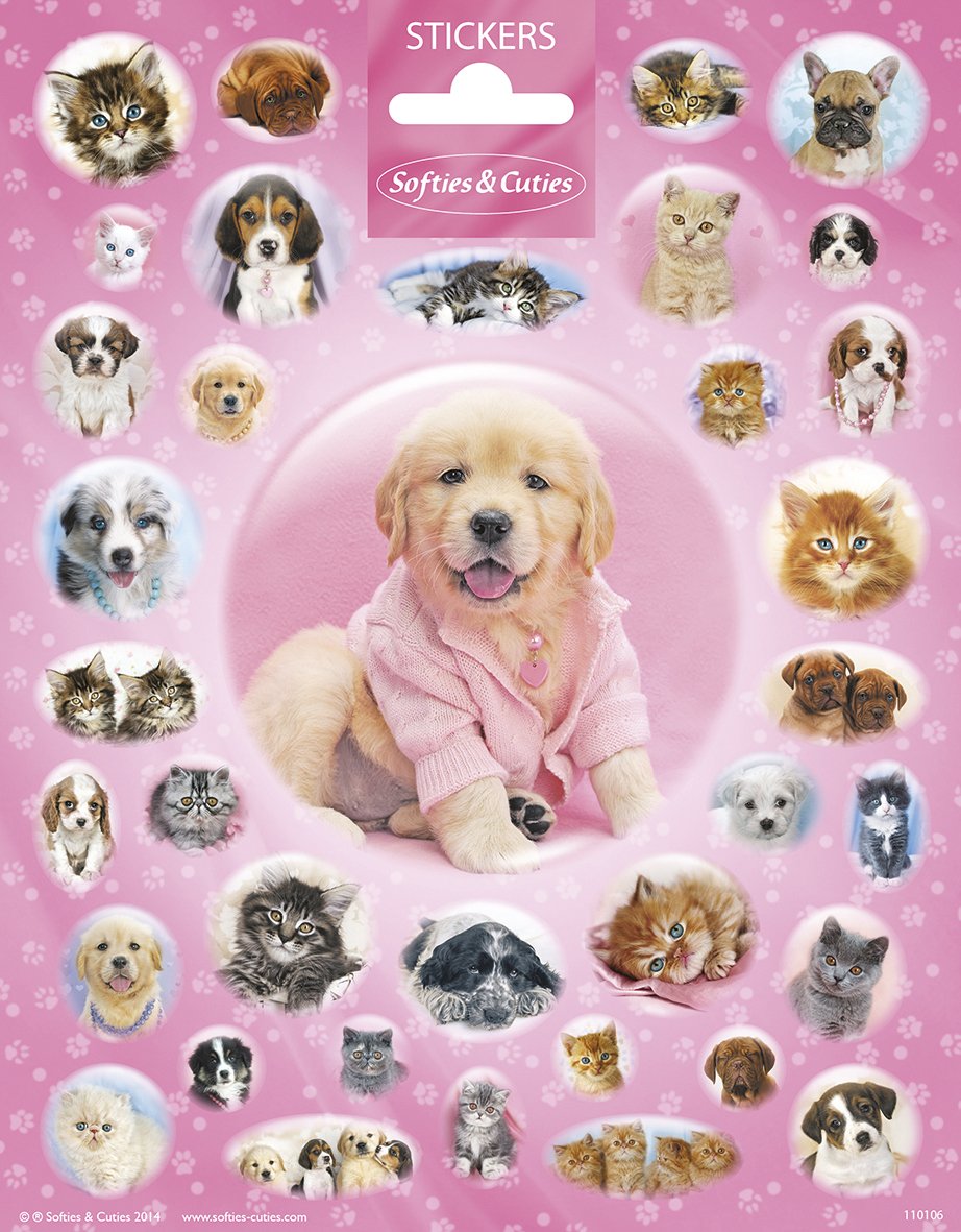 Pegatinas 156 x 200 mm Dogs Cuties Puppies