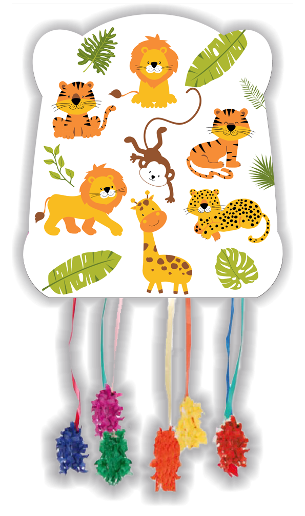 Piñata ANIMALI DELLA GIUNGLA base 28 x 33 cm