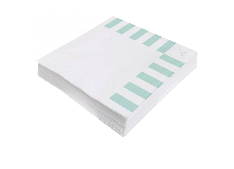 20 tovaglioli 33 cm a righe color menta
