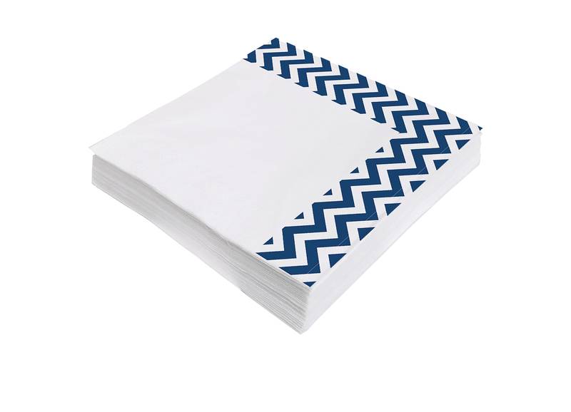 20 tovaglioli blu a zig zag, 33 cm