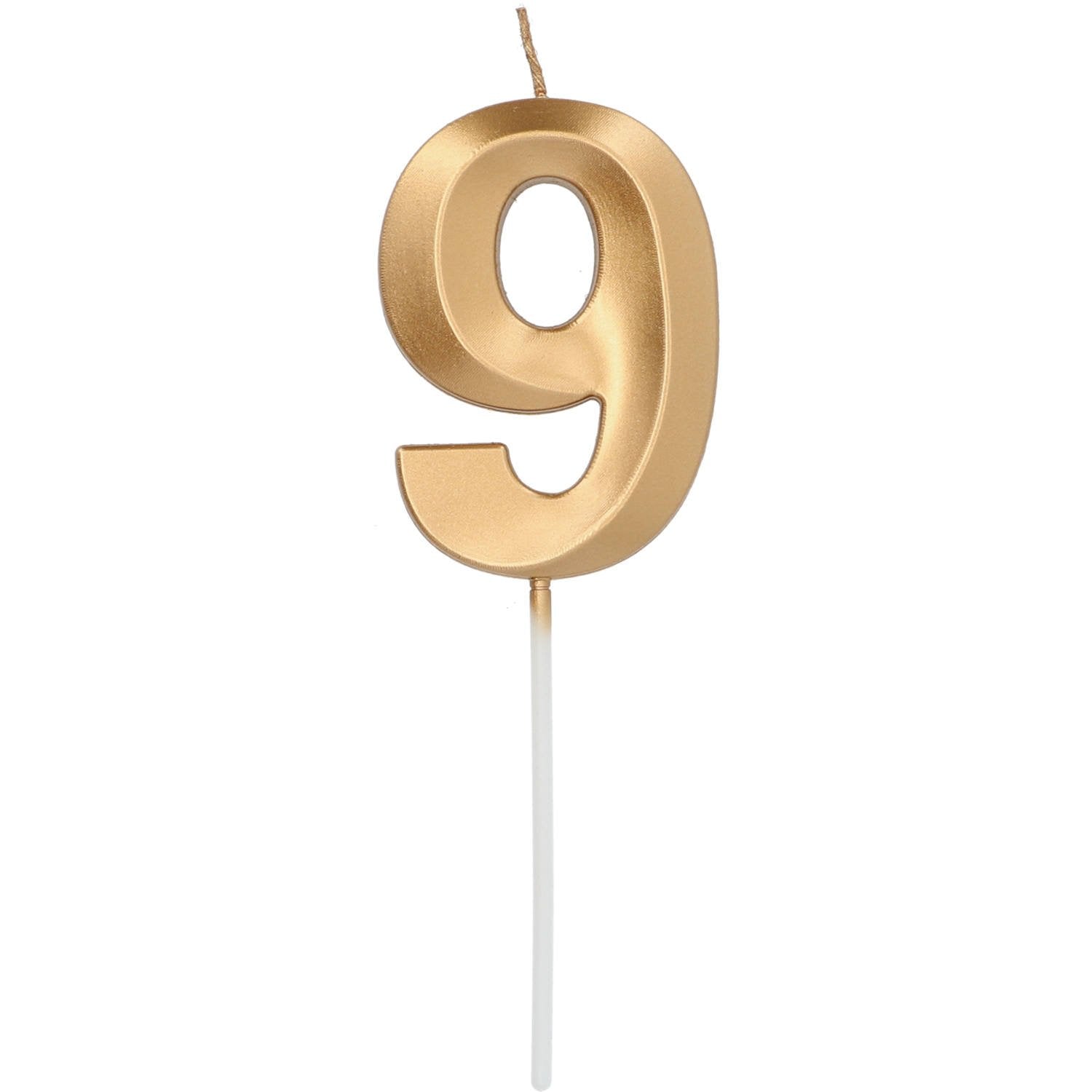 Candela 9 Supporto Oro Metallizzato 7 cm