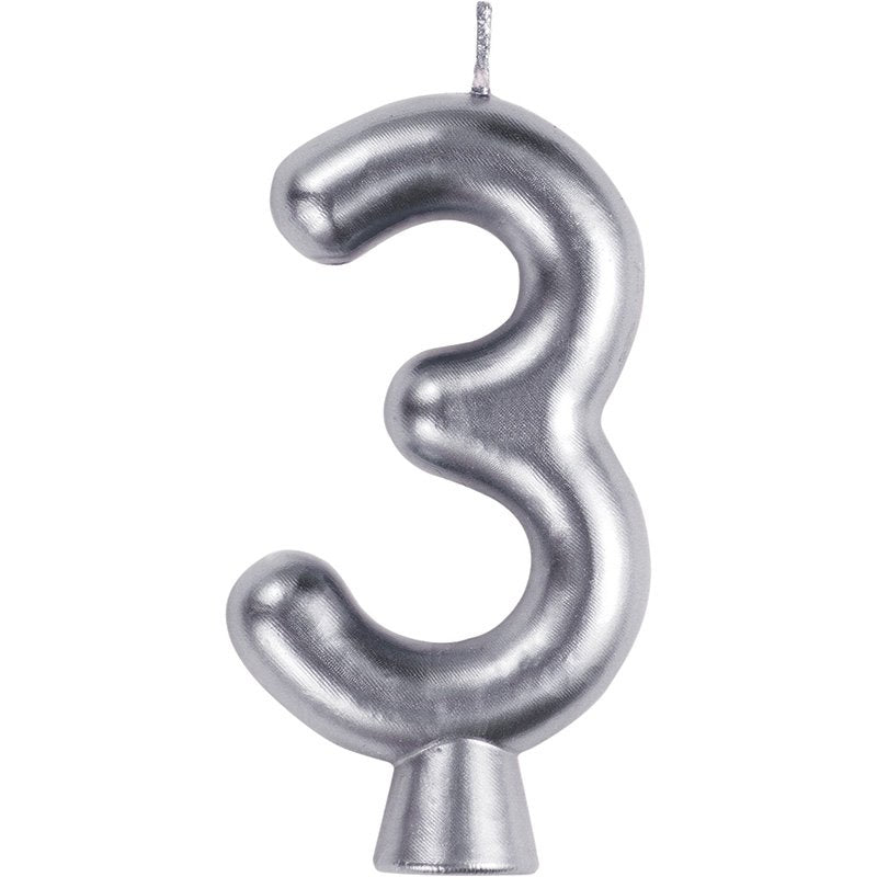 Candela numero 3 argento