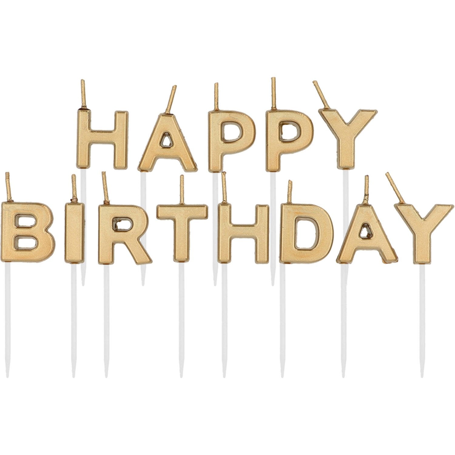 Candele dorate di buon compleanno