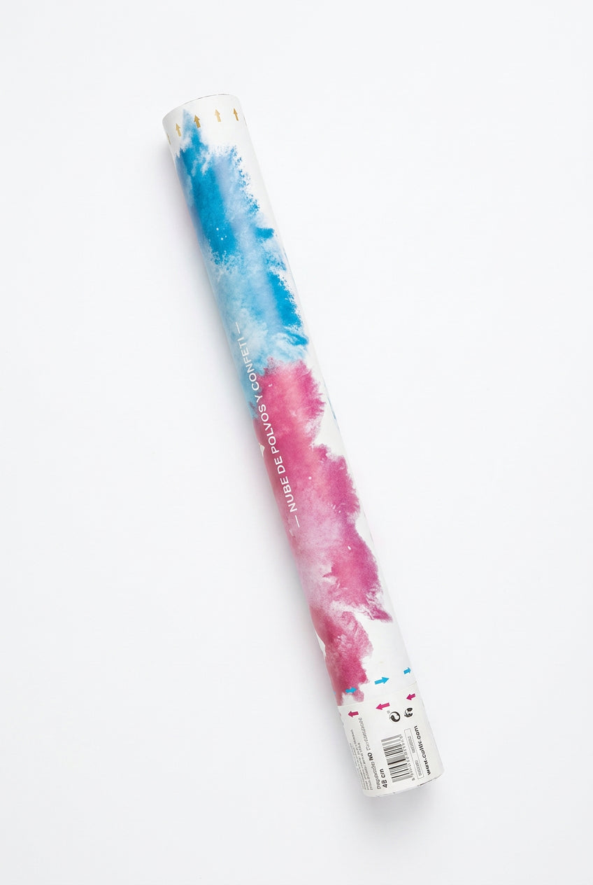 Gender reveal powder and confetti cannon: pink girl 45,5cm